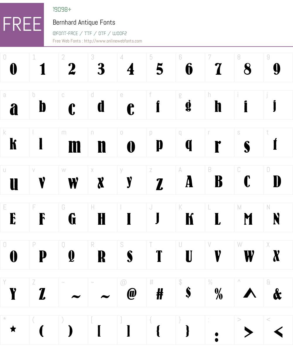 Bernhard Antique Font Screenshots