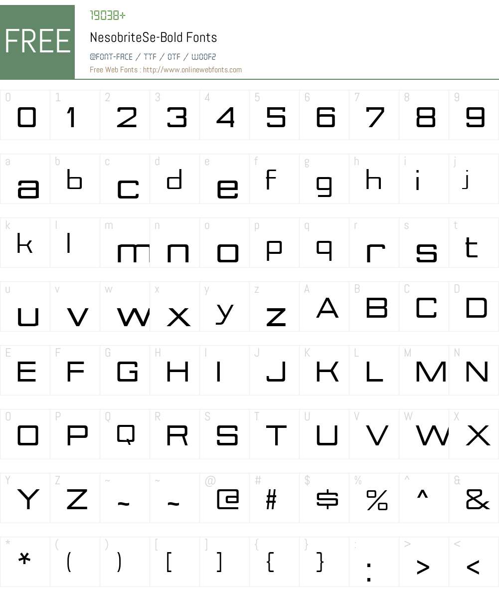 Nesobrite Font Screenshots