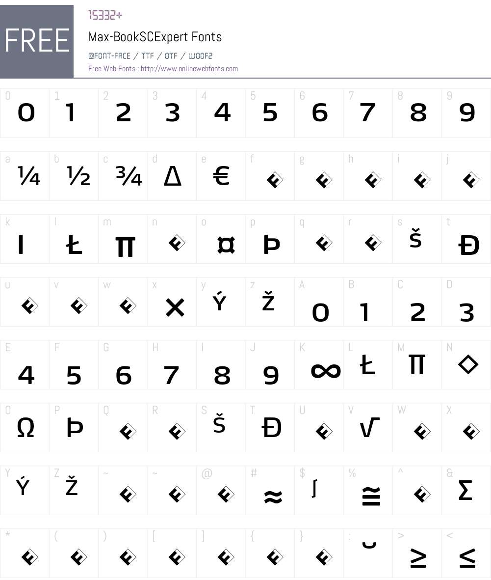 Max-BookSCExpert Font Screenshots