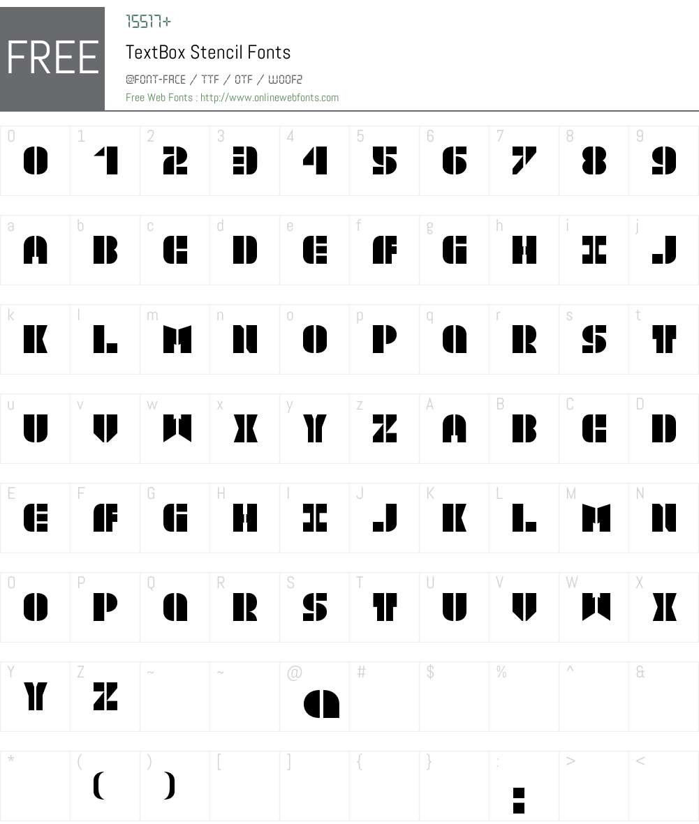 TextBox Stencil Font Screenshots