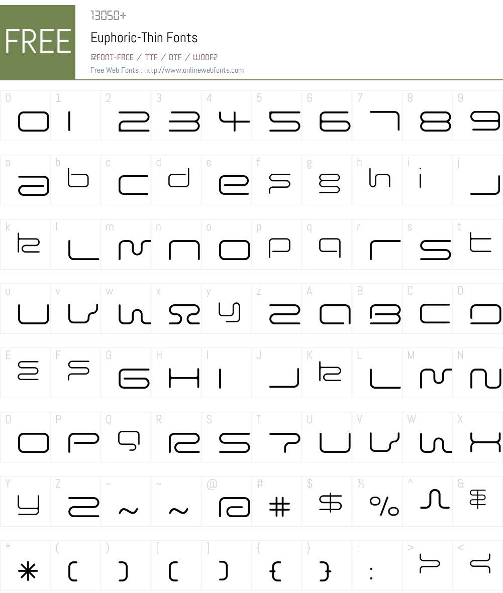 Euphoric Font Screenshots