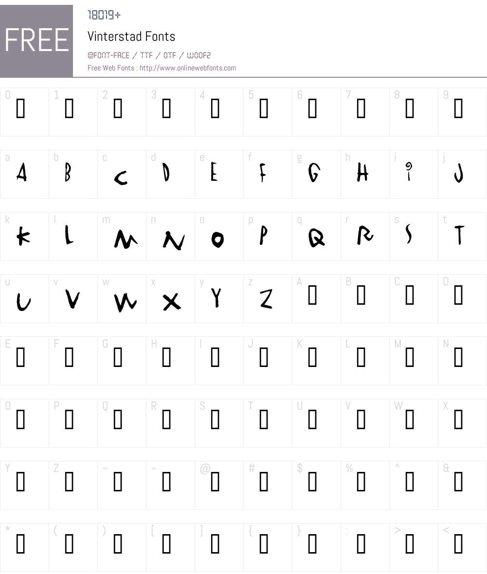 Vinterstad Font Screenshots