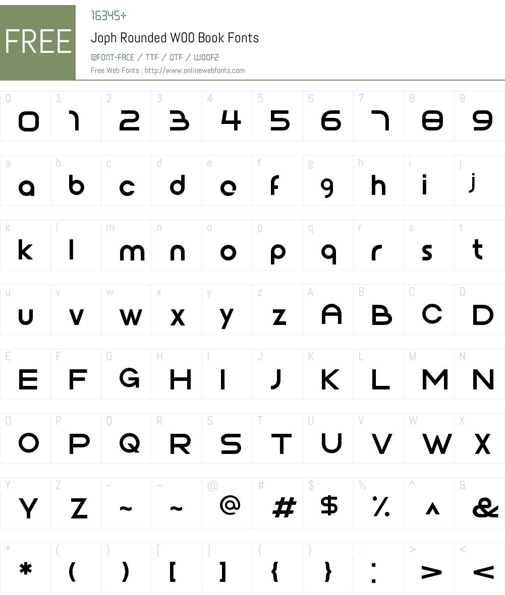 JophRoundedW00-Book Font Screenshots