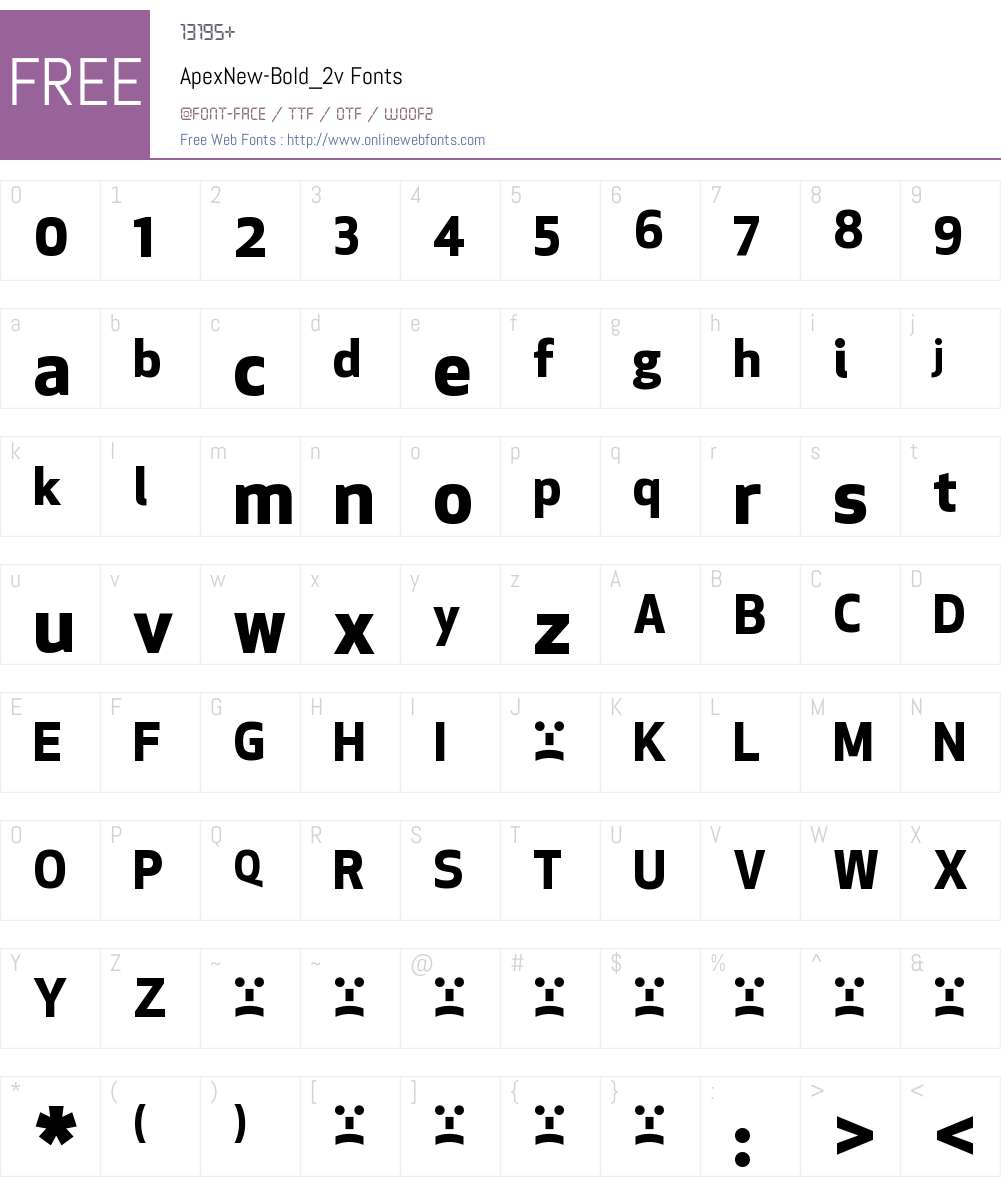 ApexNew-Bold_2v Font Screenshots