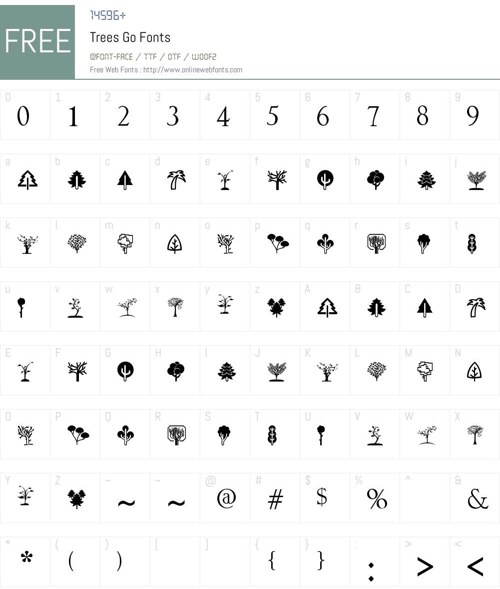 Trees Go Font Screenshots