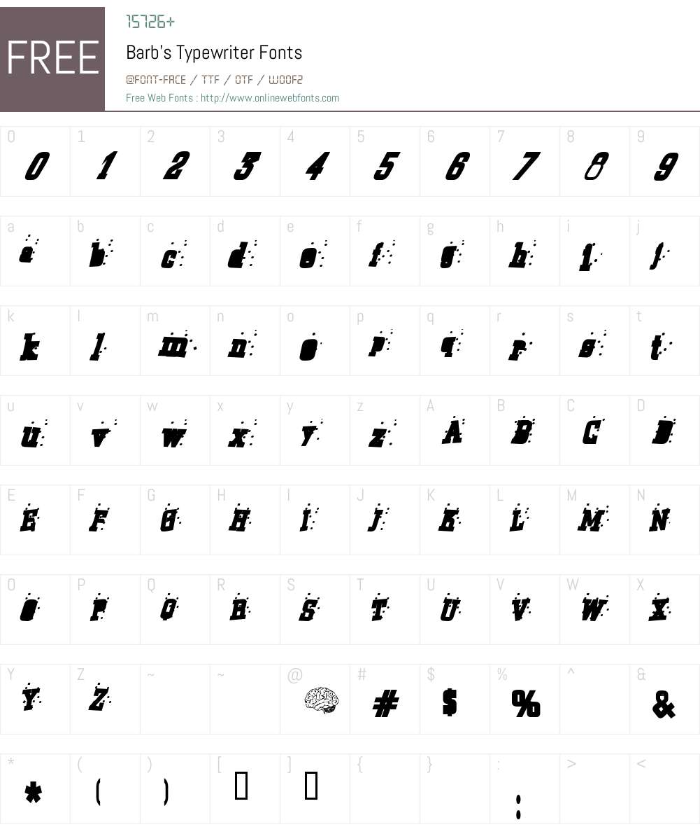 Barb's Typewriter Font Screenshots