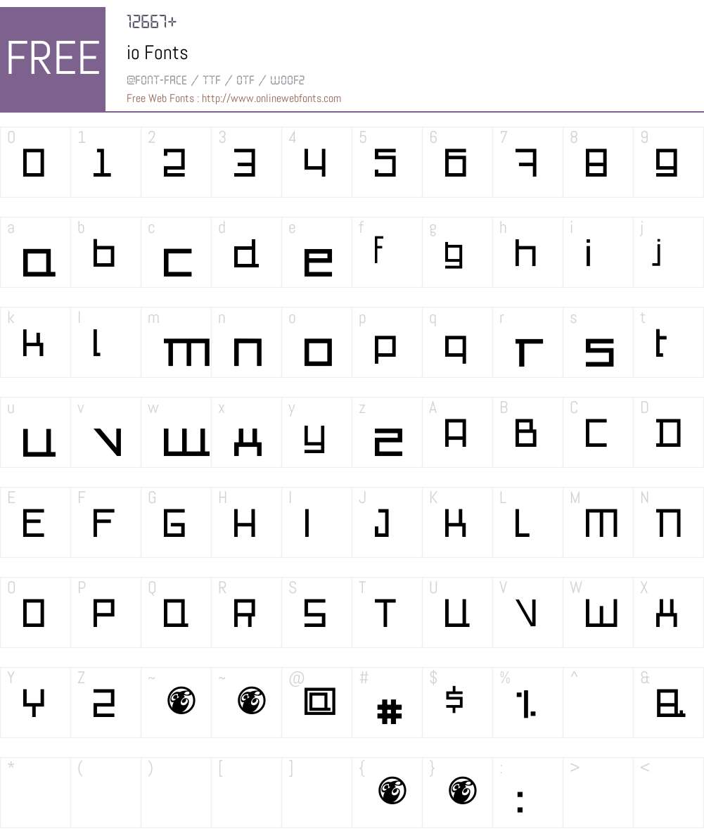 io Font Screenshots