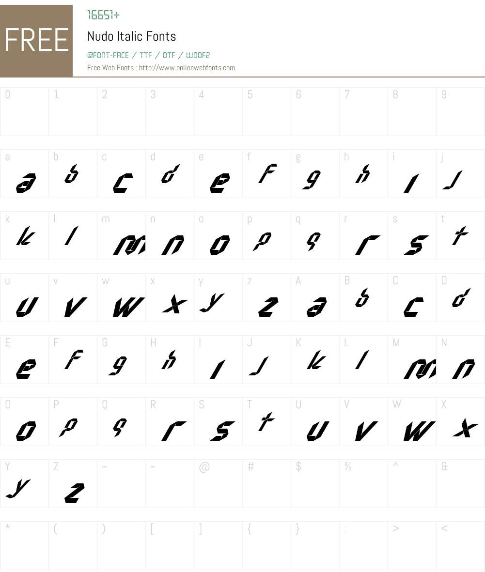 Nudo Font Screenshots