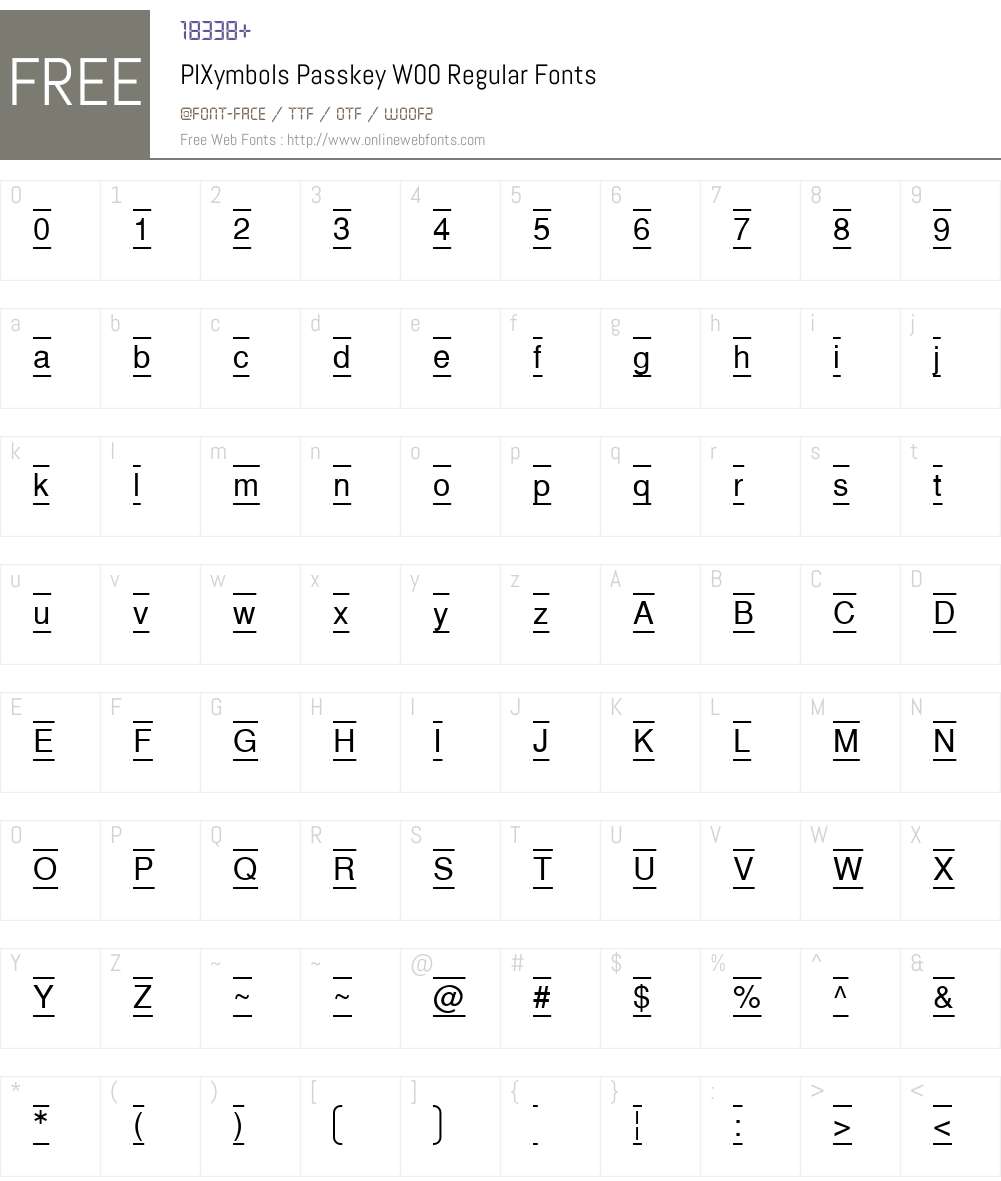 PIXymbolsPasskeyW00-Regular Font Screenshots