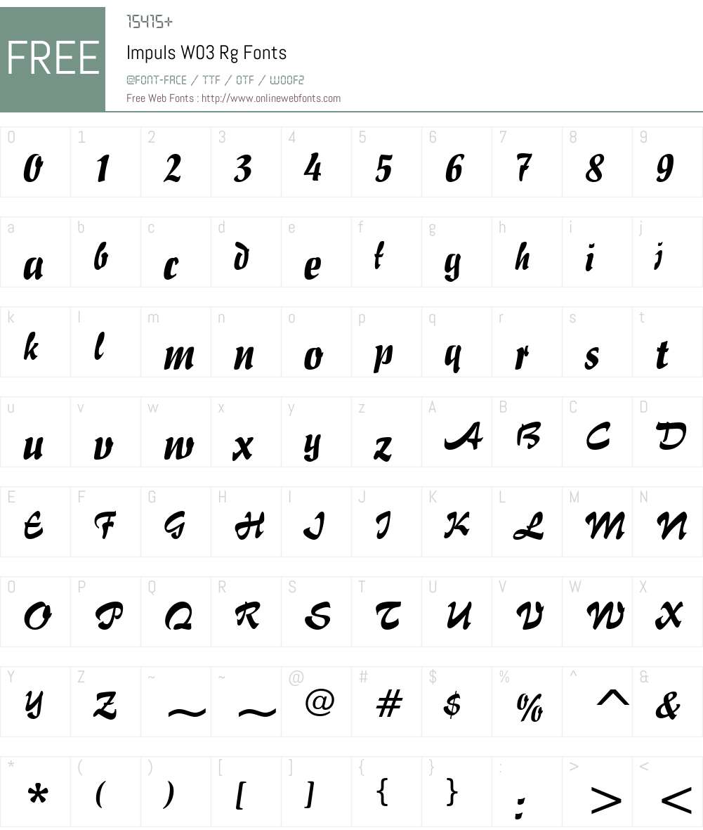 Impuls Font Screenshots