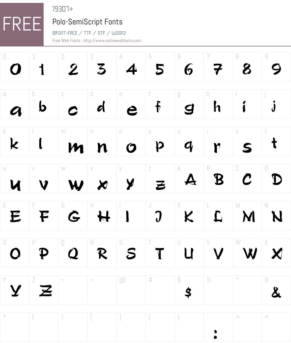 Polo-SemiScript Font Screenshots