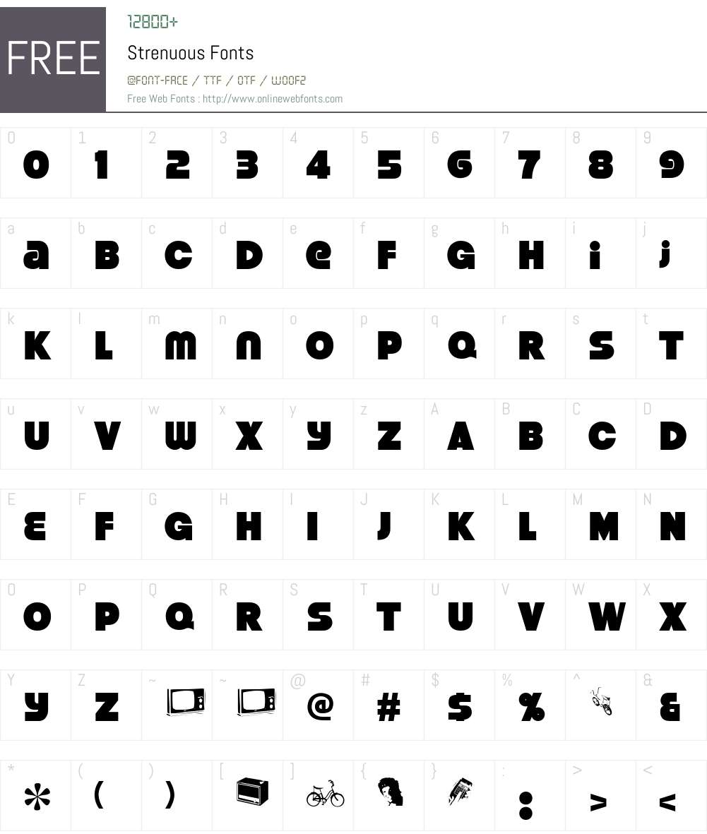Strenuous Font Screenshots