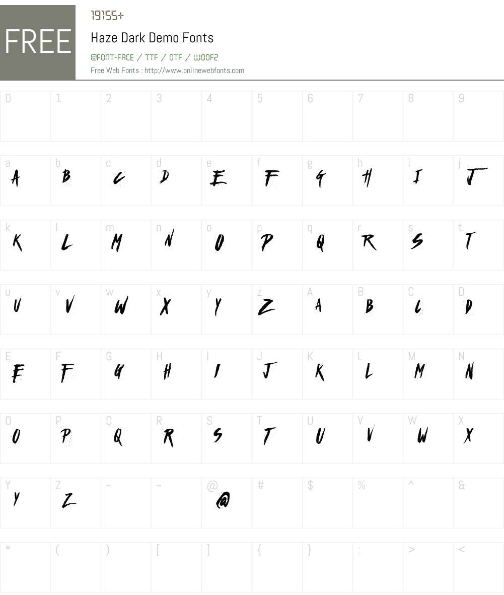 Haze Dark Demo Font Screenshots