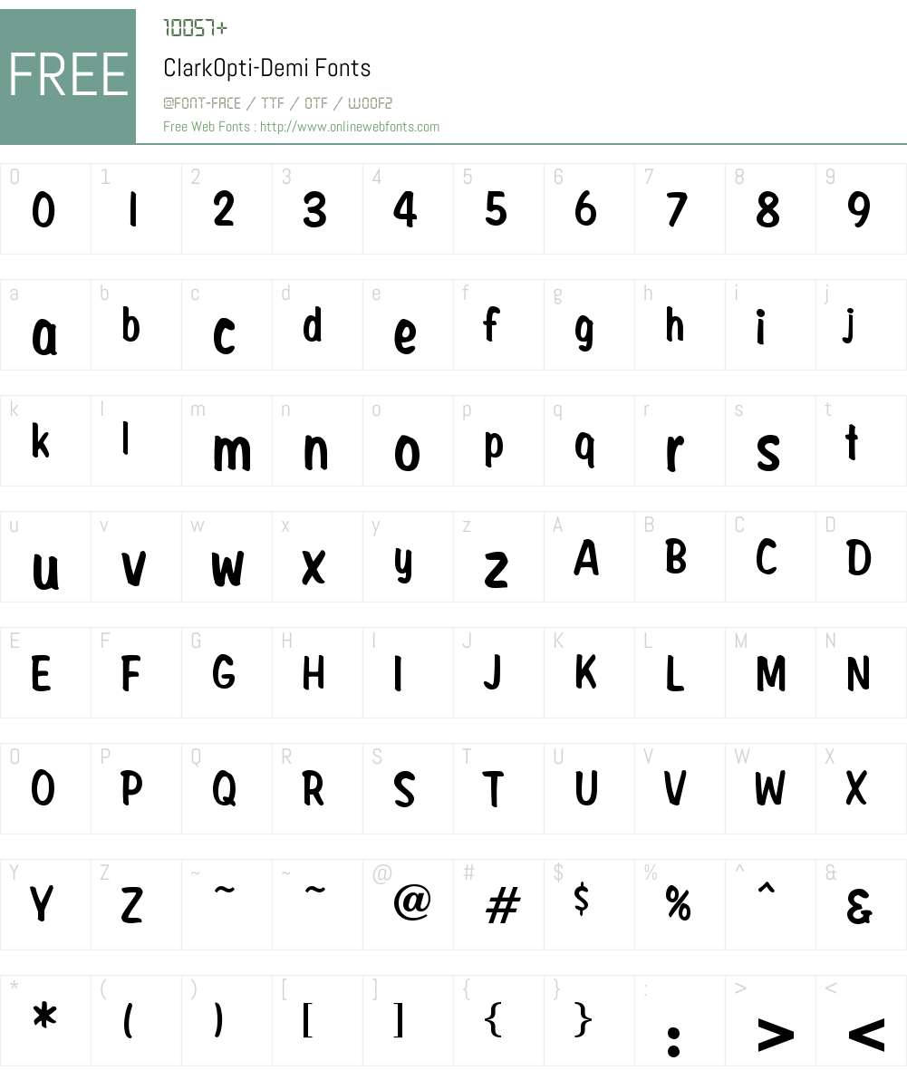 ClarkOpti-Demi Font Screenshots