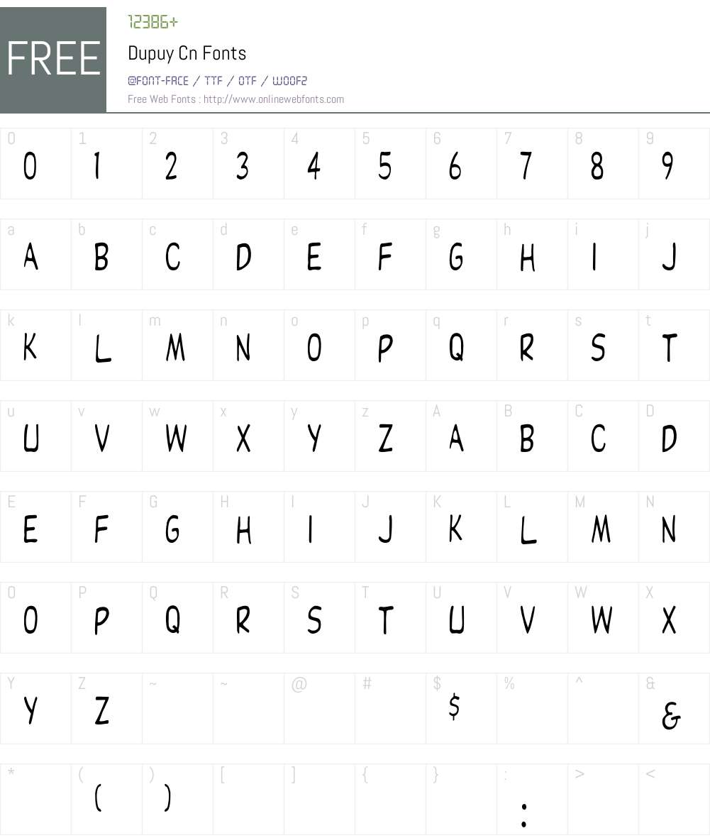 Dupuy Cn Font Screenshots