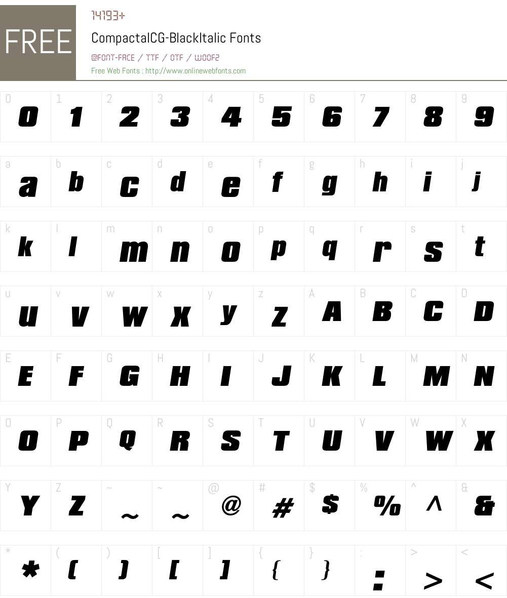 CompactaICG Font Screenshots