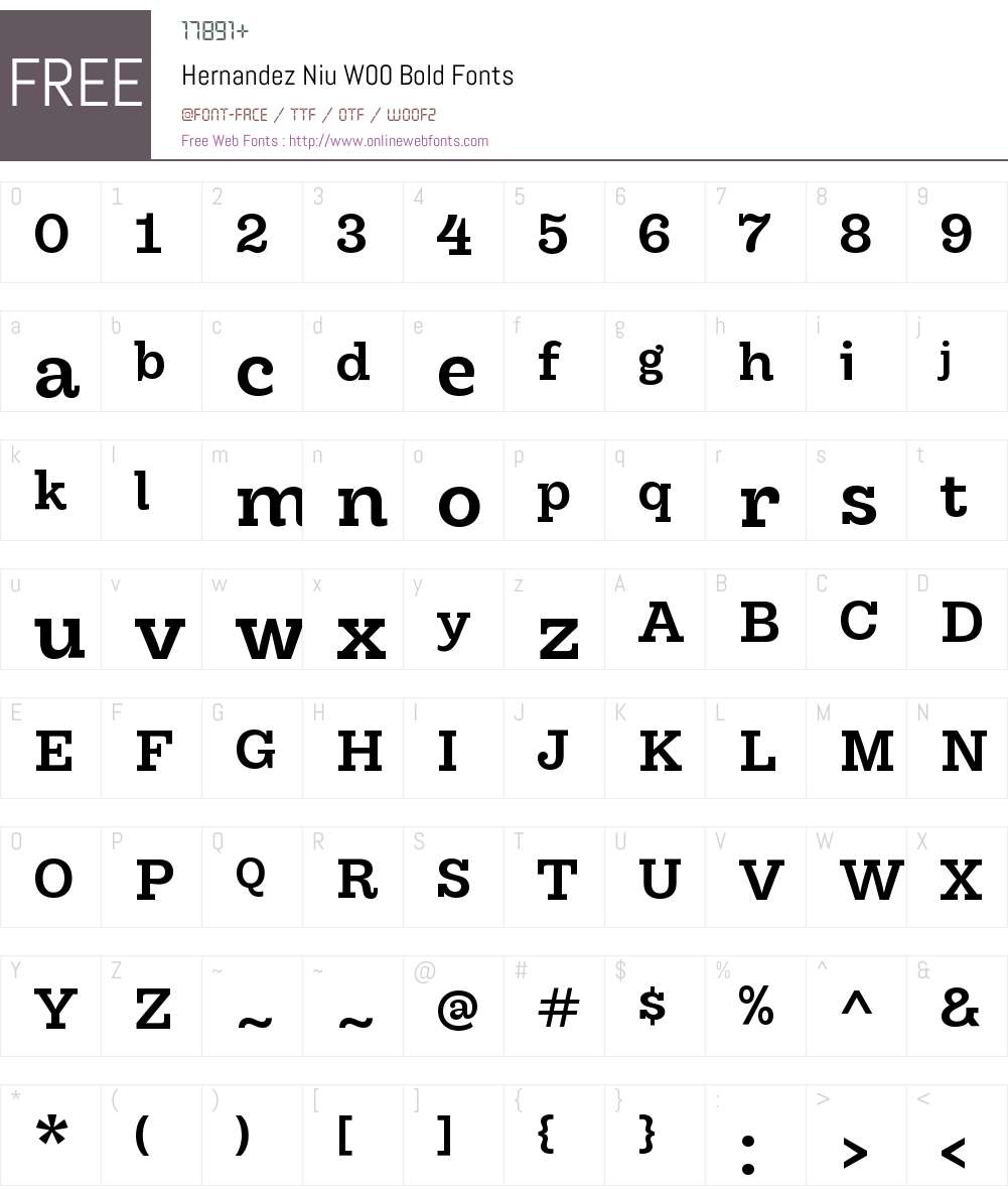 Hernandez Niu Font Screenshots