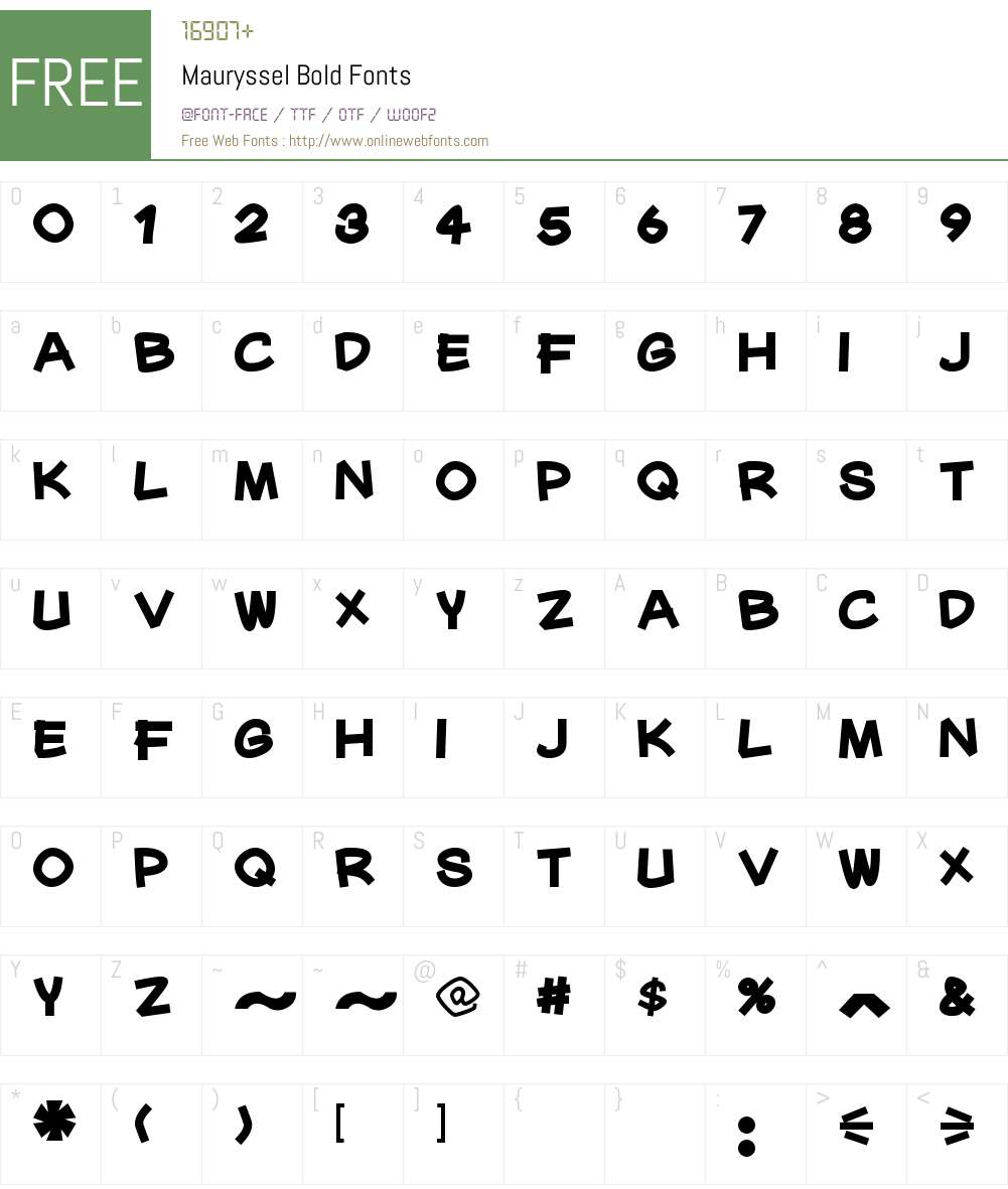 Mauryssel Font Screenshots