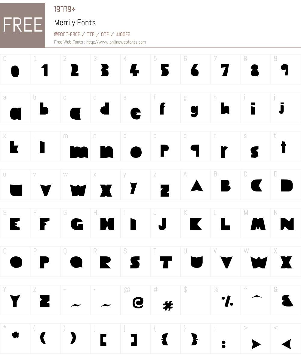 Merrily Font Screenshots
