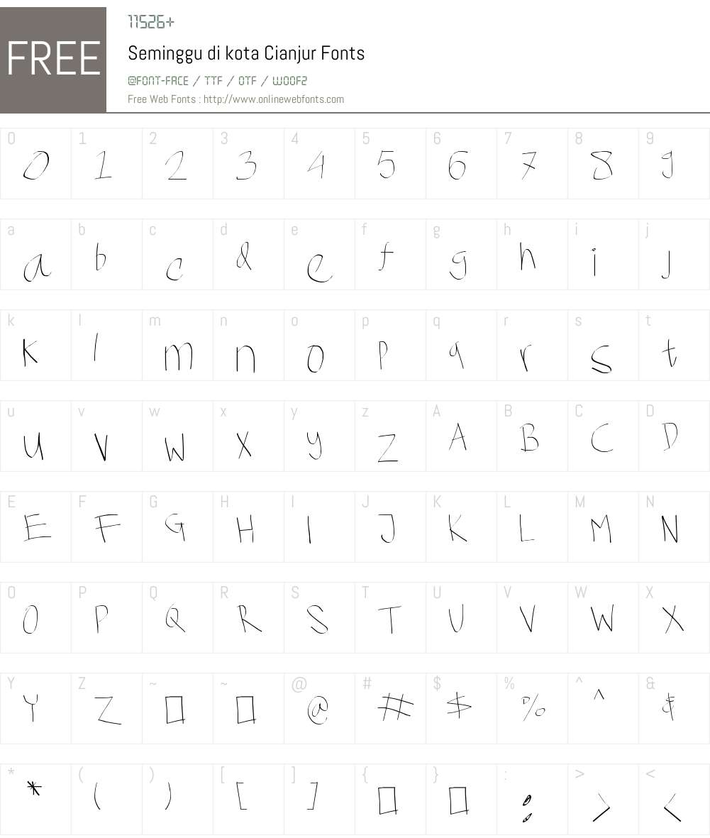Seminggu di kota Cianjur Font Screenshots
