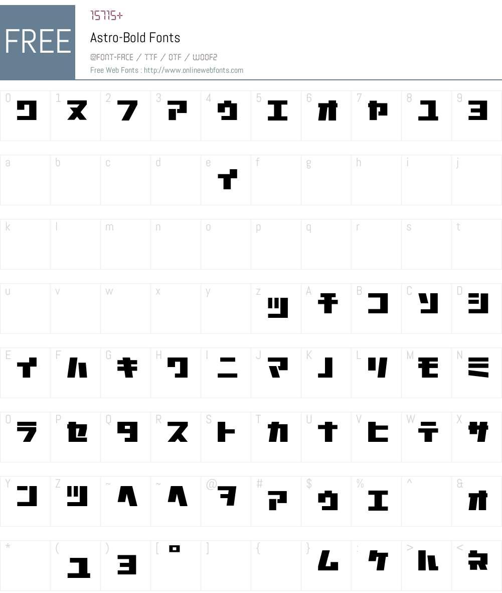 Astro Font Screenshots