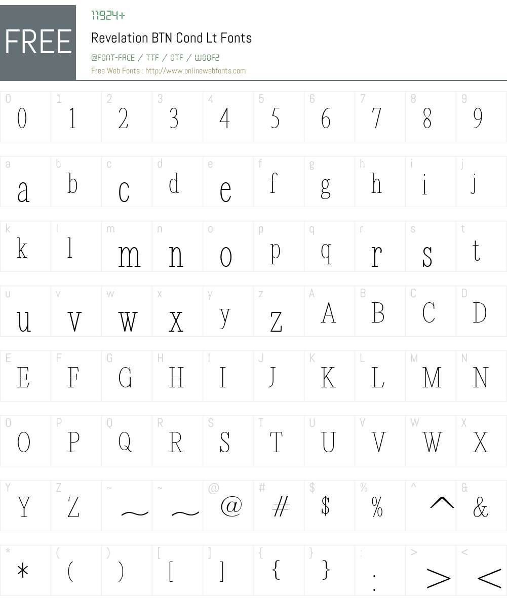 Revelation BTN Cond Lt Font Screenshots