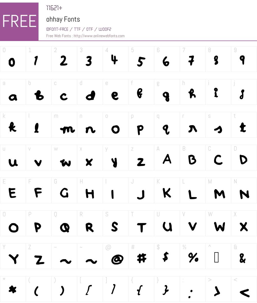 ohhay Font Screenshots