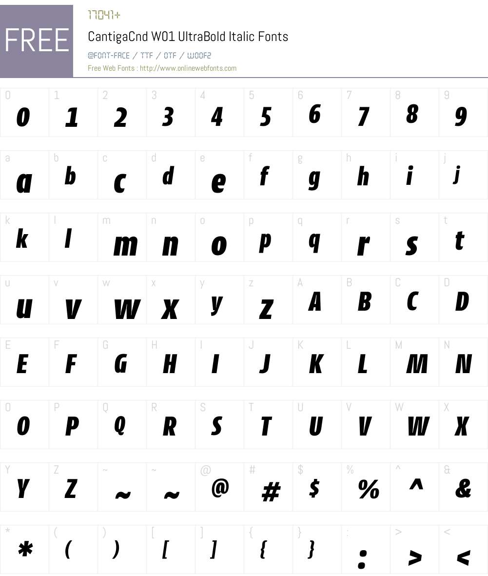 CantigaCndW01-UltraBoldIt Font Screenshots