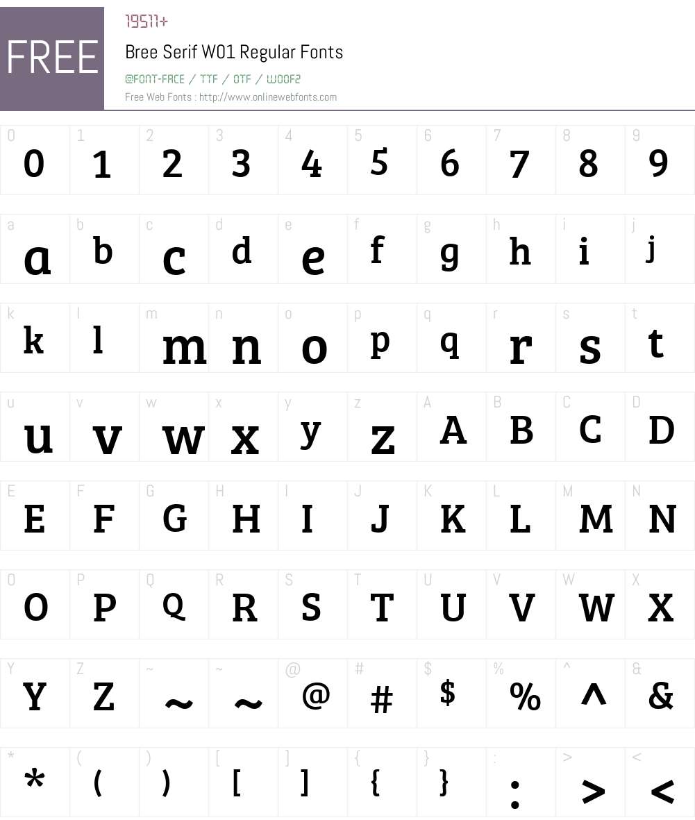 BreeSerifW01-Regular Font Screenshots