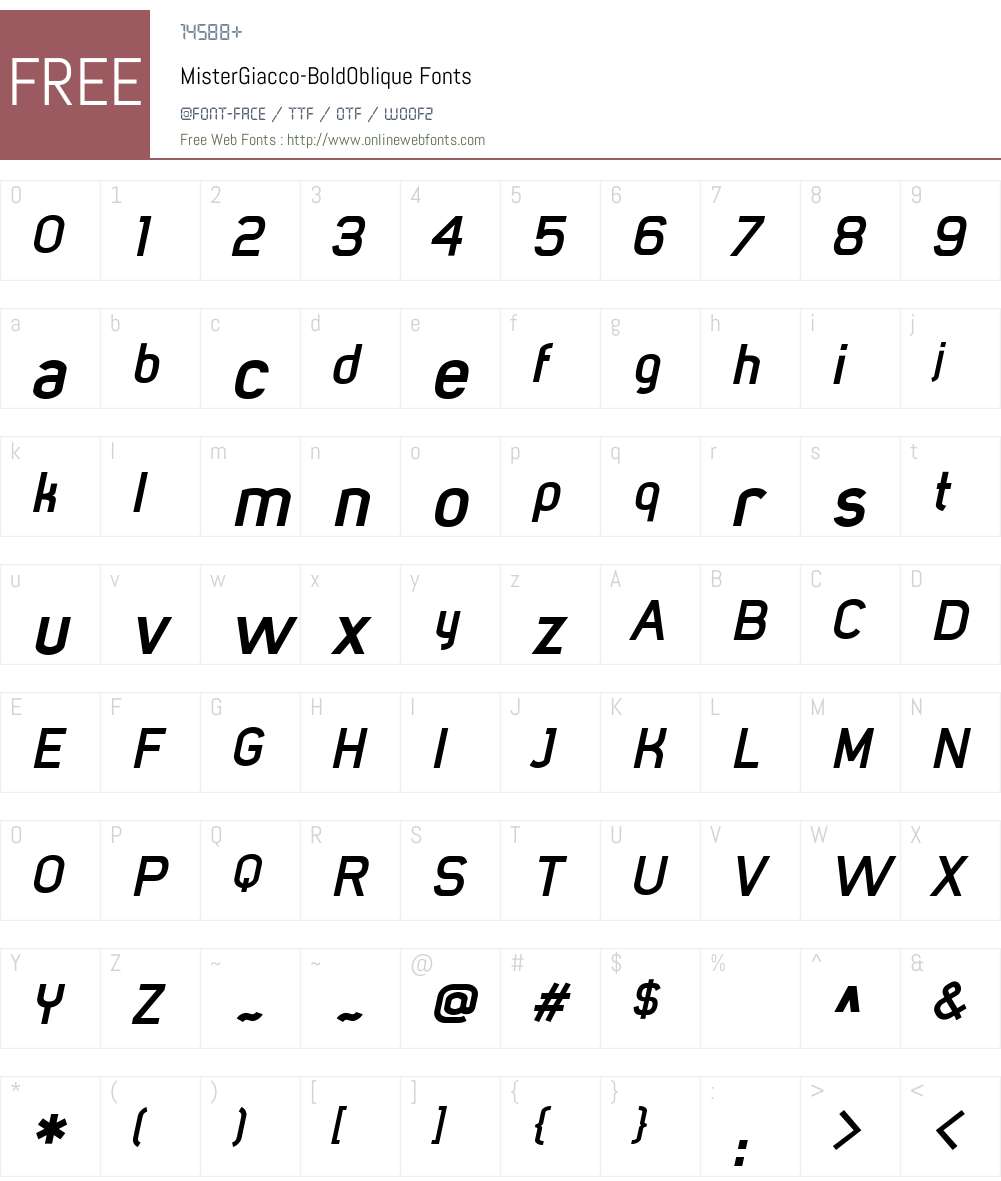 MisterGiacco Font Screenshots