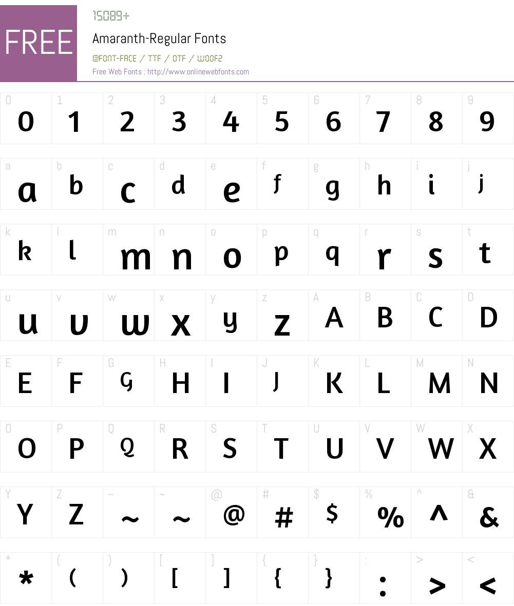 Amaranth Font Screenshots