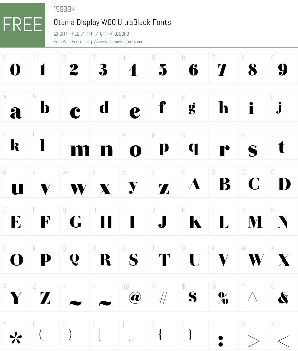 OtamaDisplayW00-UltraBlack Font Screenshots