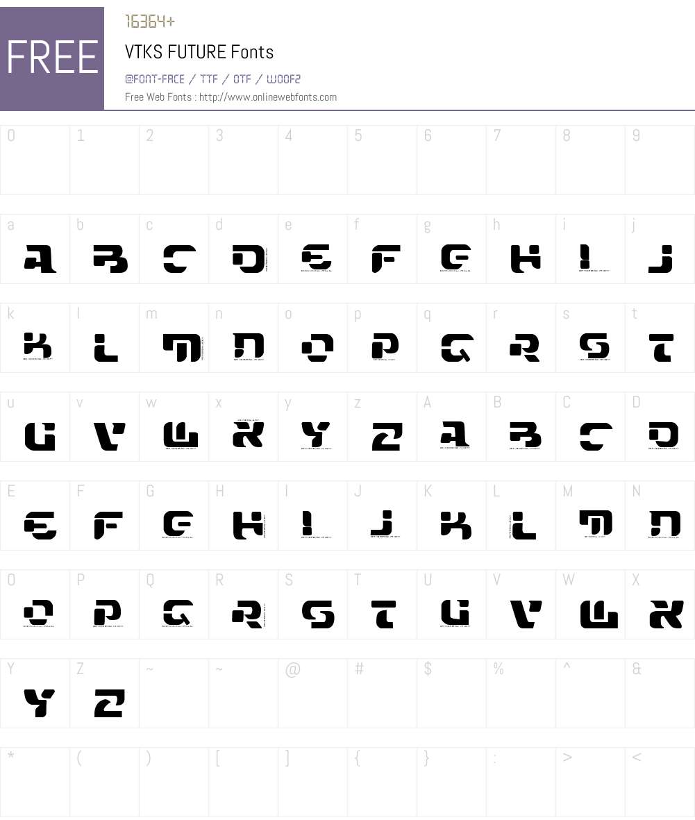 VTKS FUTURE Font Screenshots
