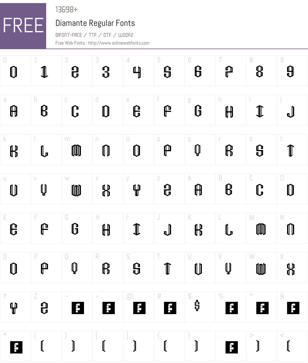 Diamante Font Screenshots