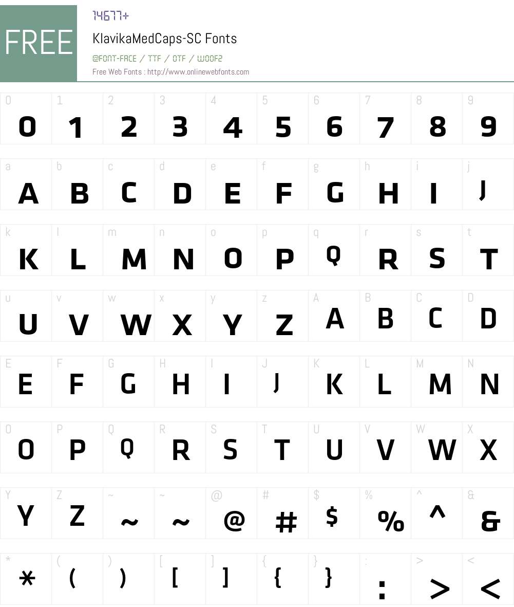 Klavika Med Caps Font Screenshots