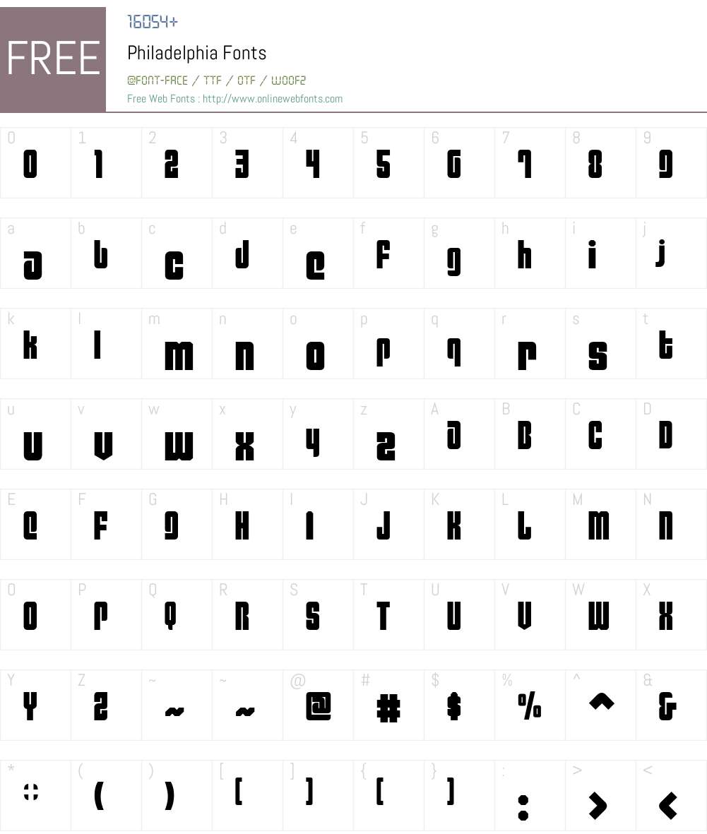 Philadelphia Font Screenshots