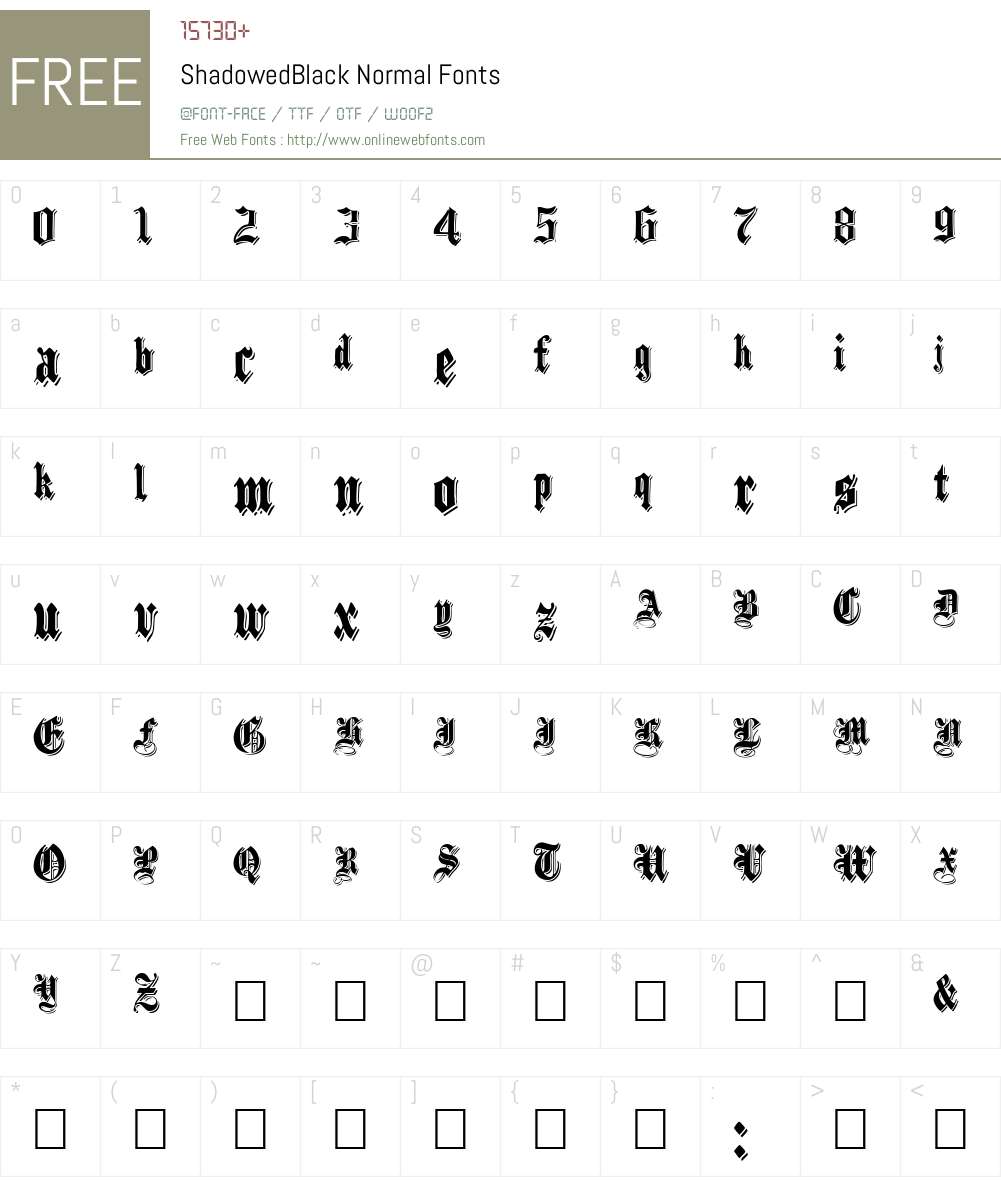 ShadowedBlack Font Screenshots