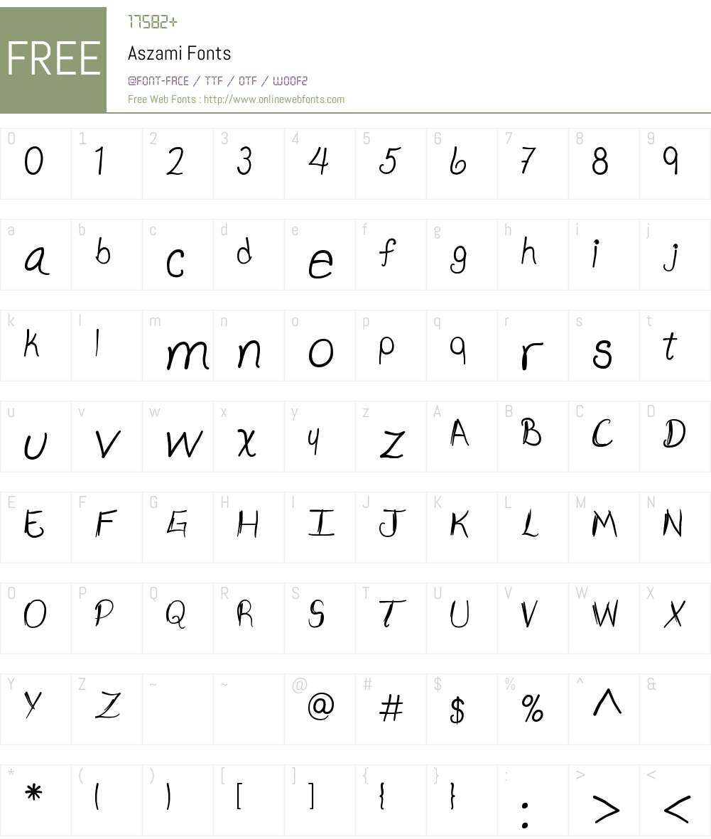 Aszami Font Screenshots