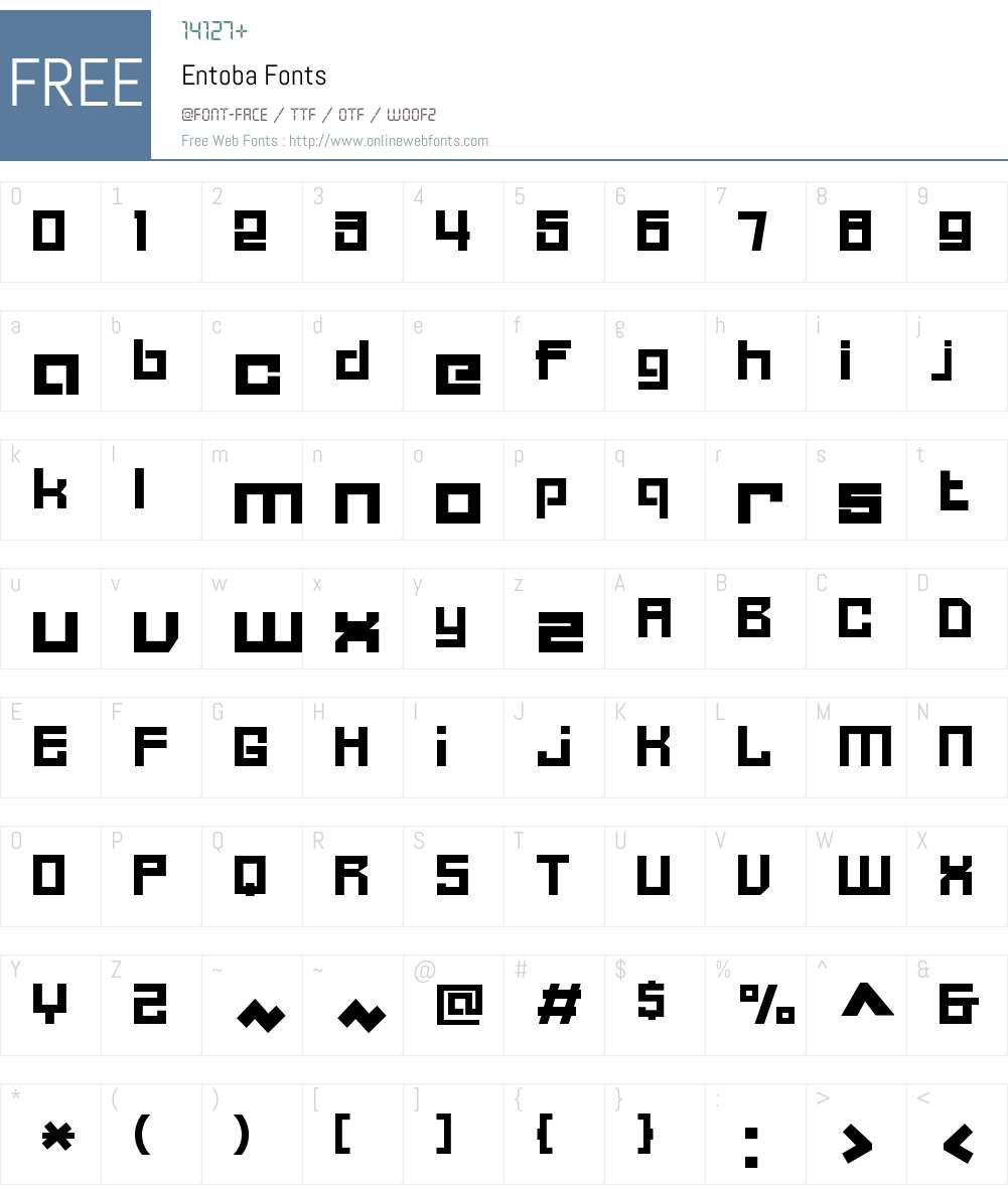 Entoba Font Screenshots