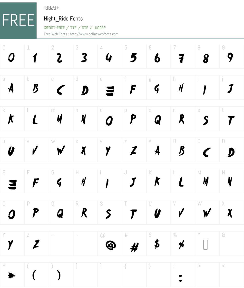 Night_Ride 001.000 Fonts Free Download