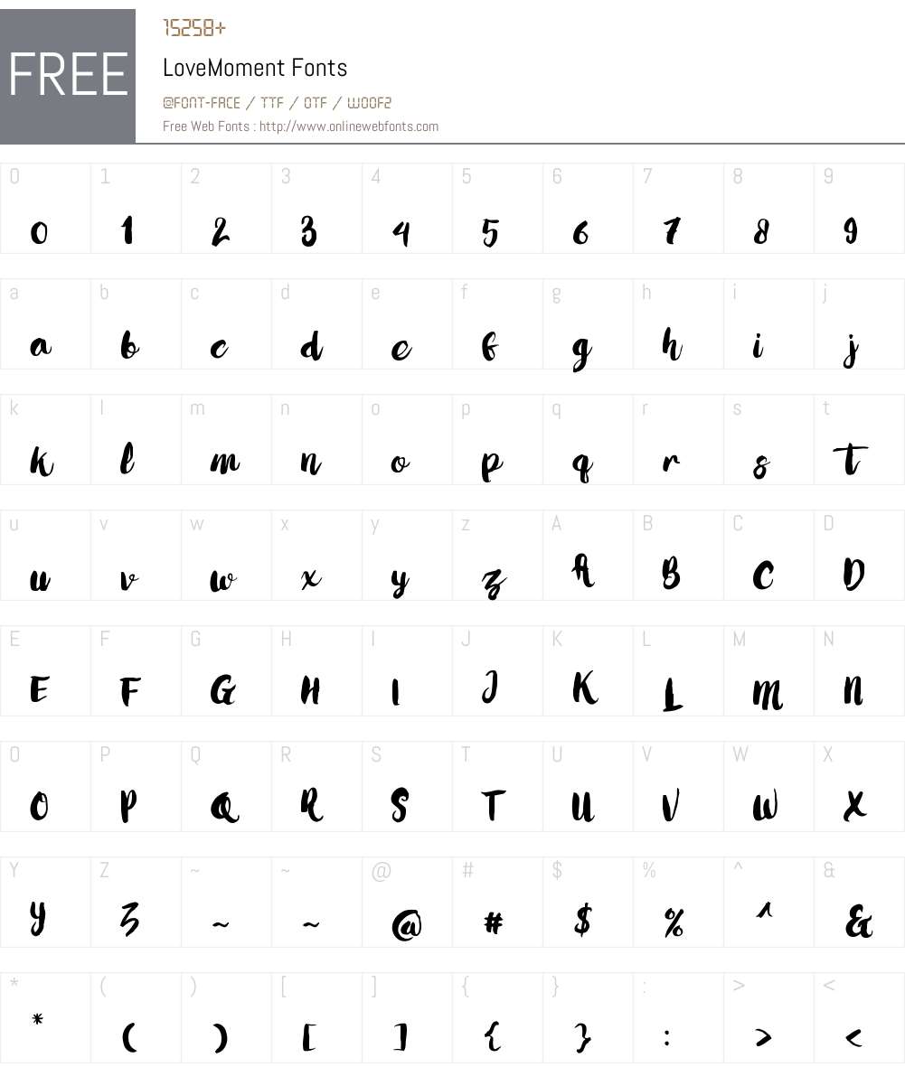 Love Moment Font Screenshots