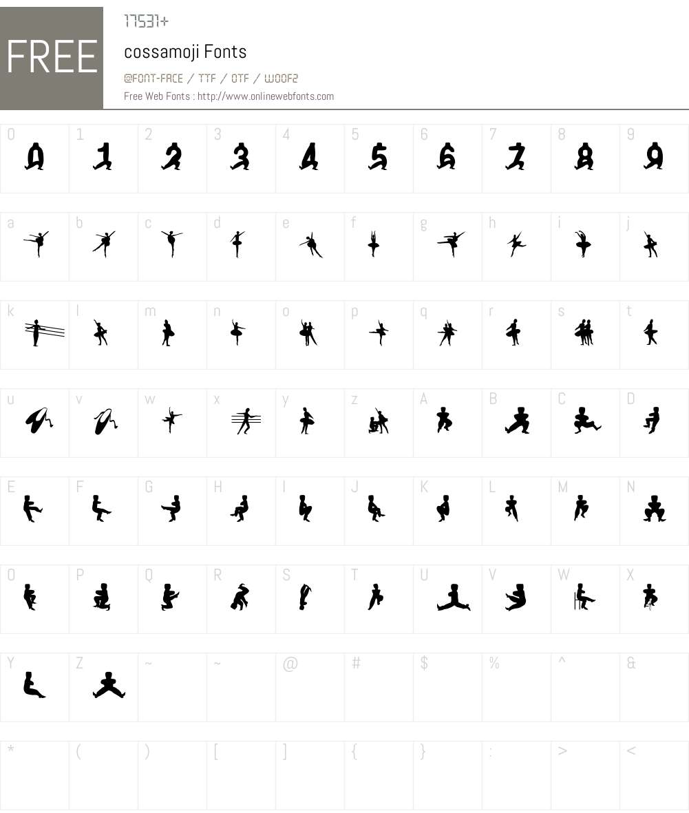 cossamoji Font Screenshots