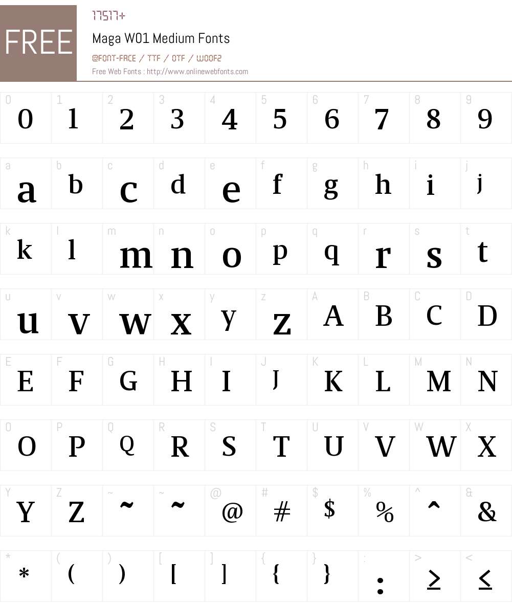 MagaW01-Medium Font Screenshots