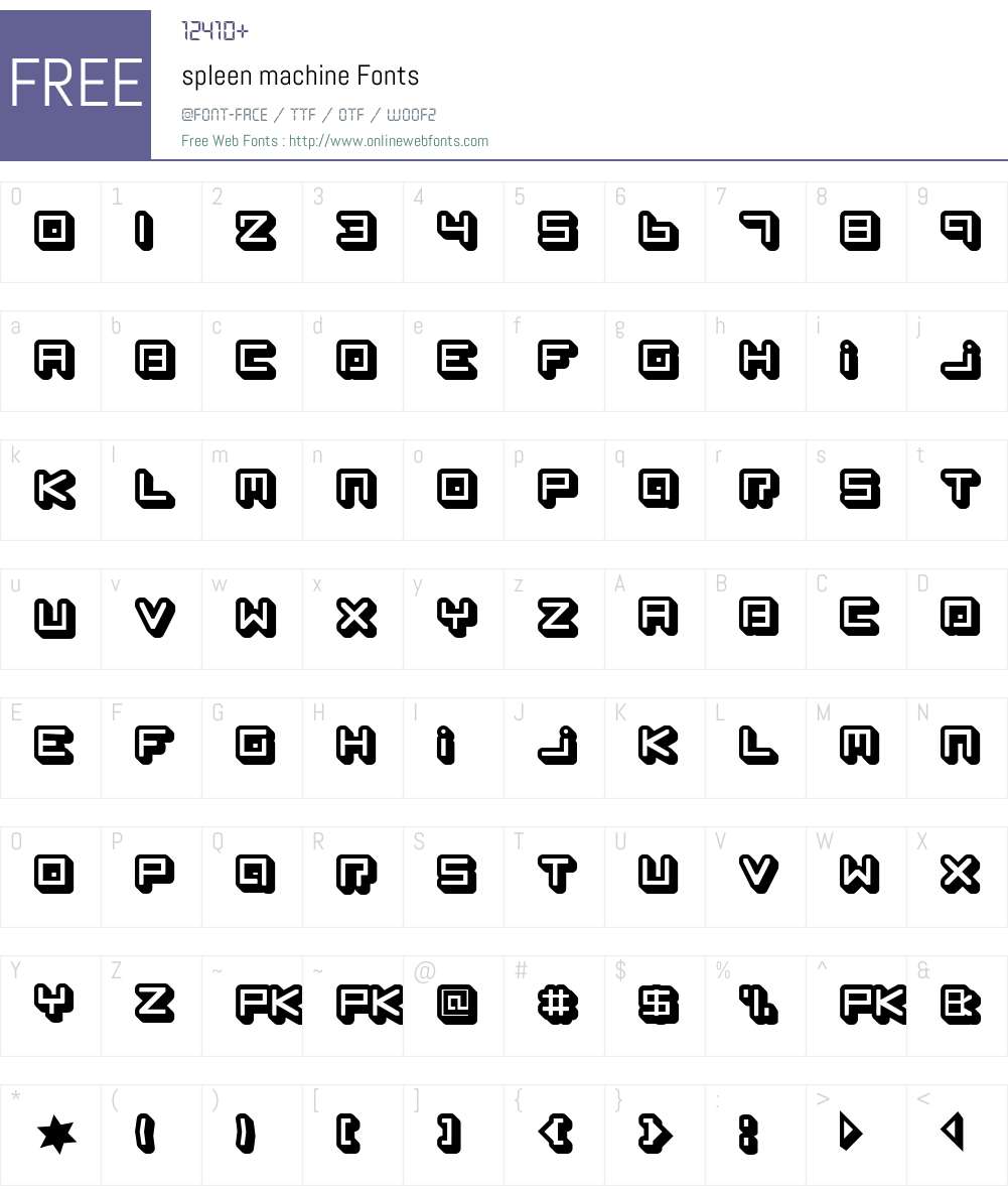 spleen machine Font Screenshots