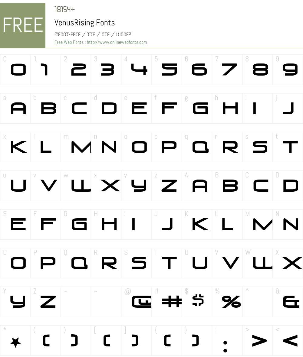 VenusRising Font Screenshots