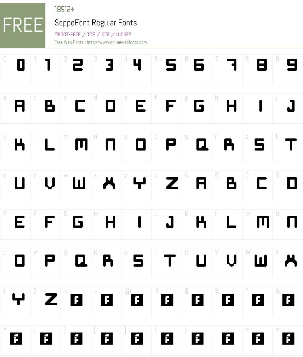SeppeFont Font Screenshots