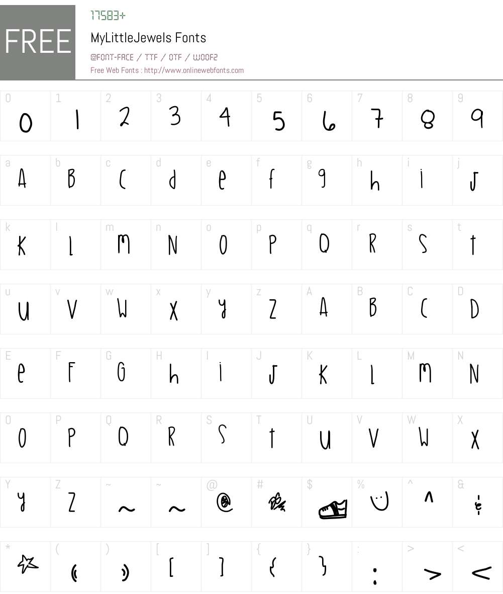 MyLittleJewels Font Screenshots