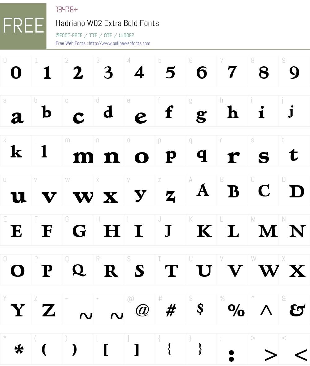 Hadriano Font Screenshots