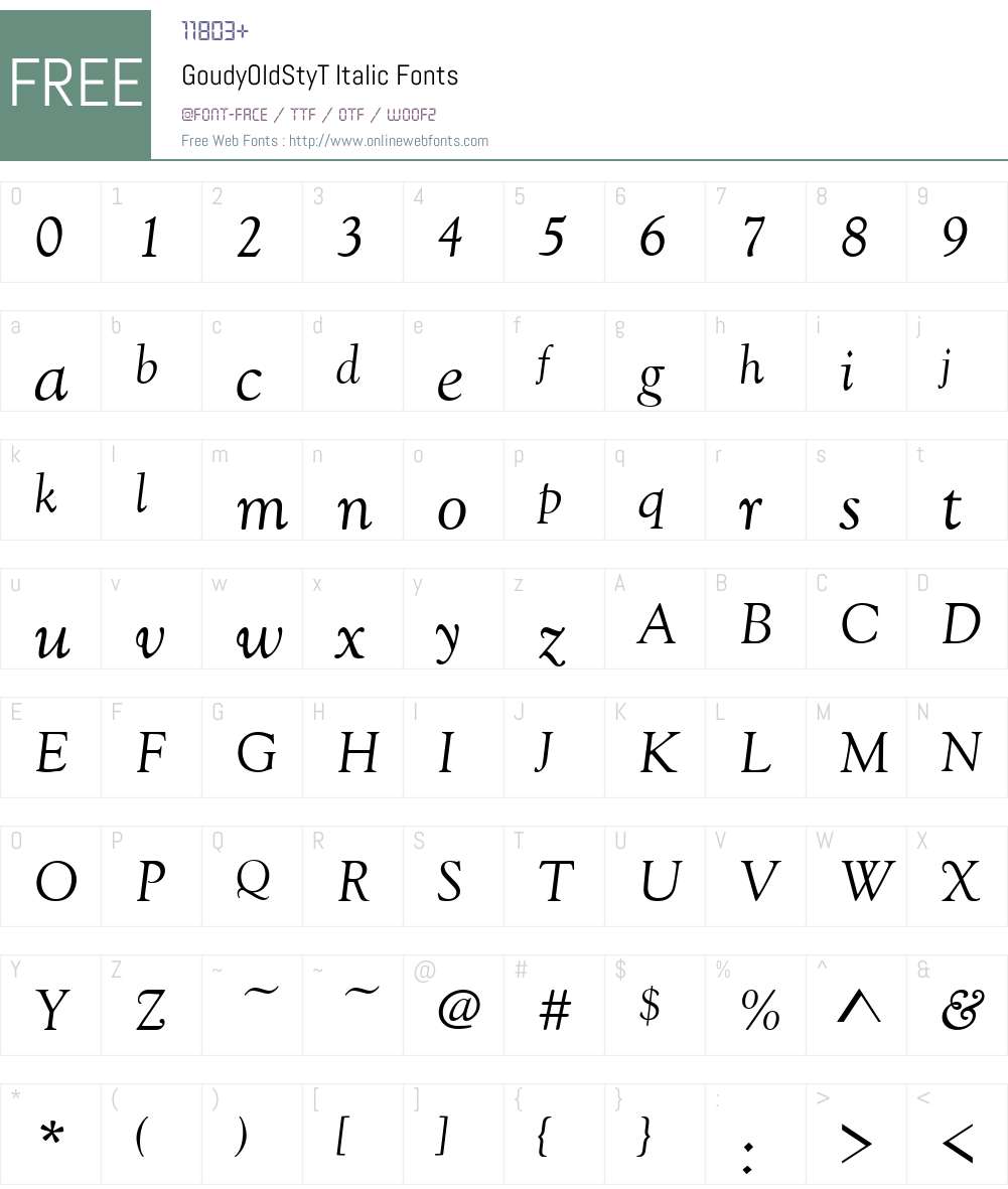 GoudyOldStyT Font Screenshots