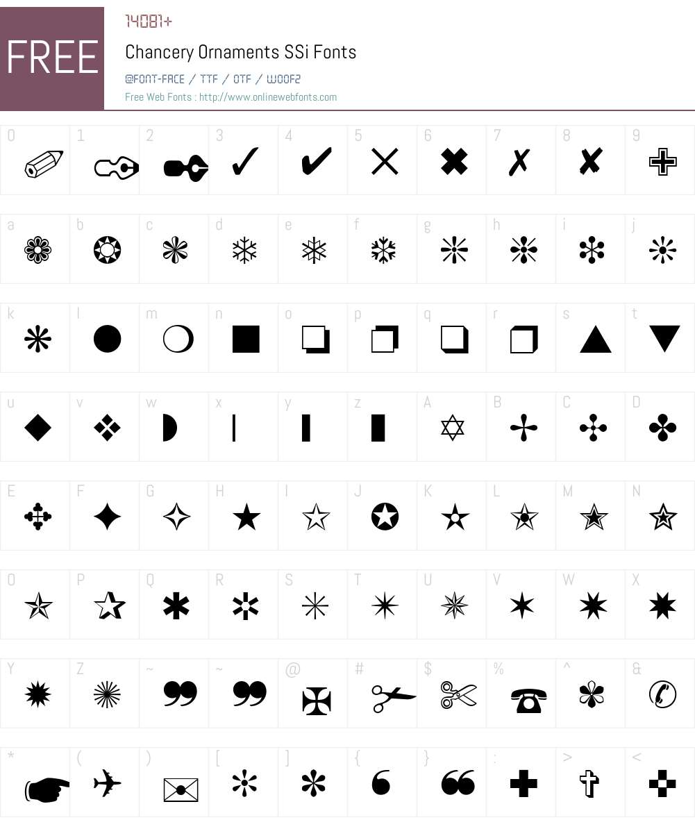 Chancery Ornaments SSi Font Screenshots